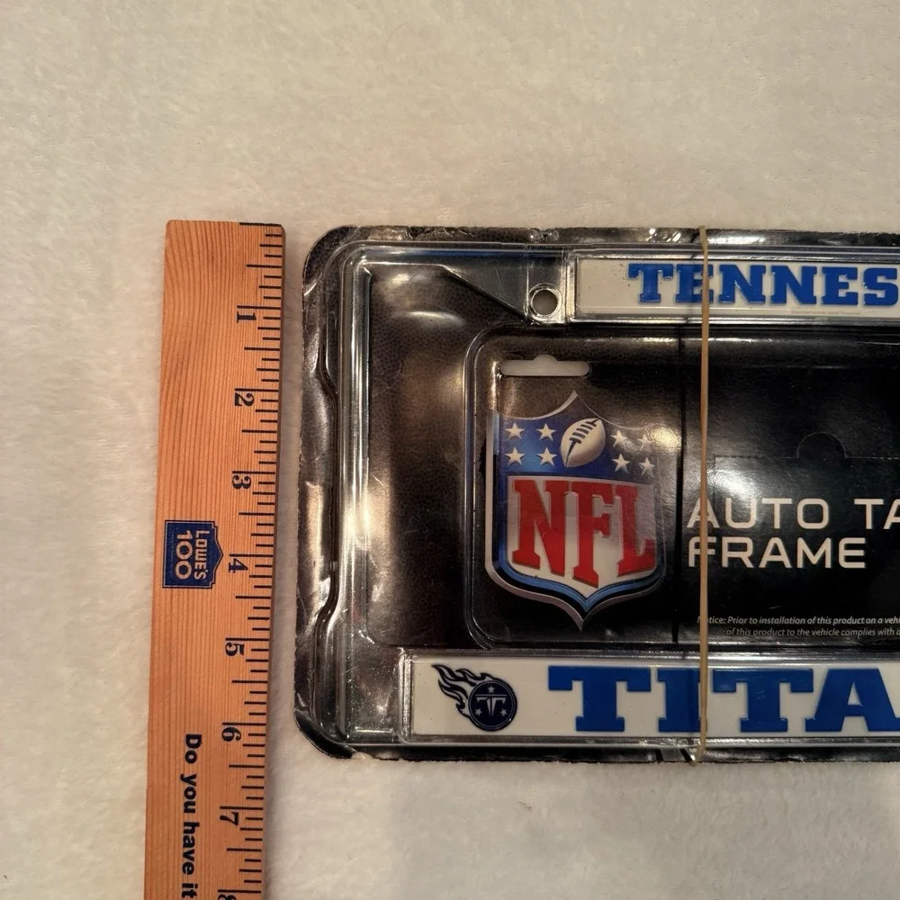Tennessee Titans Chrome License Plate Frame NFL Metal Auto Tag Holder NEW In Pkg
